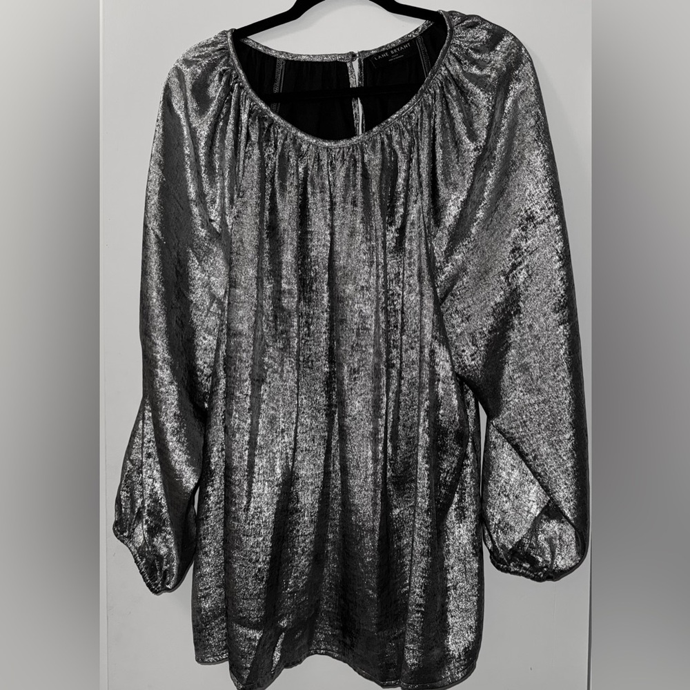 Lane Bryant Shimmering Silver Blouse 22/24